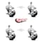 Service Caster 3 Inch Phenolic Wheel Swivel 1/2 Inch Threaded Stem Caster Set with Brake SCC SCC-TS20S314-PHR-TLB-121315-4 - alternate 3